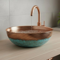 Two-Tone Hammered Copper Vessel Sink