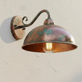 Vintage Hammered Copper Wall Sconce with Patina